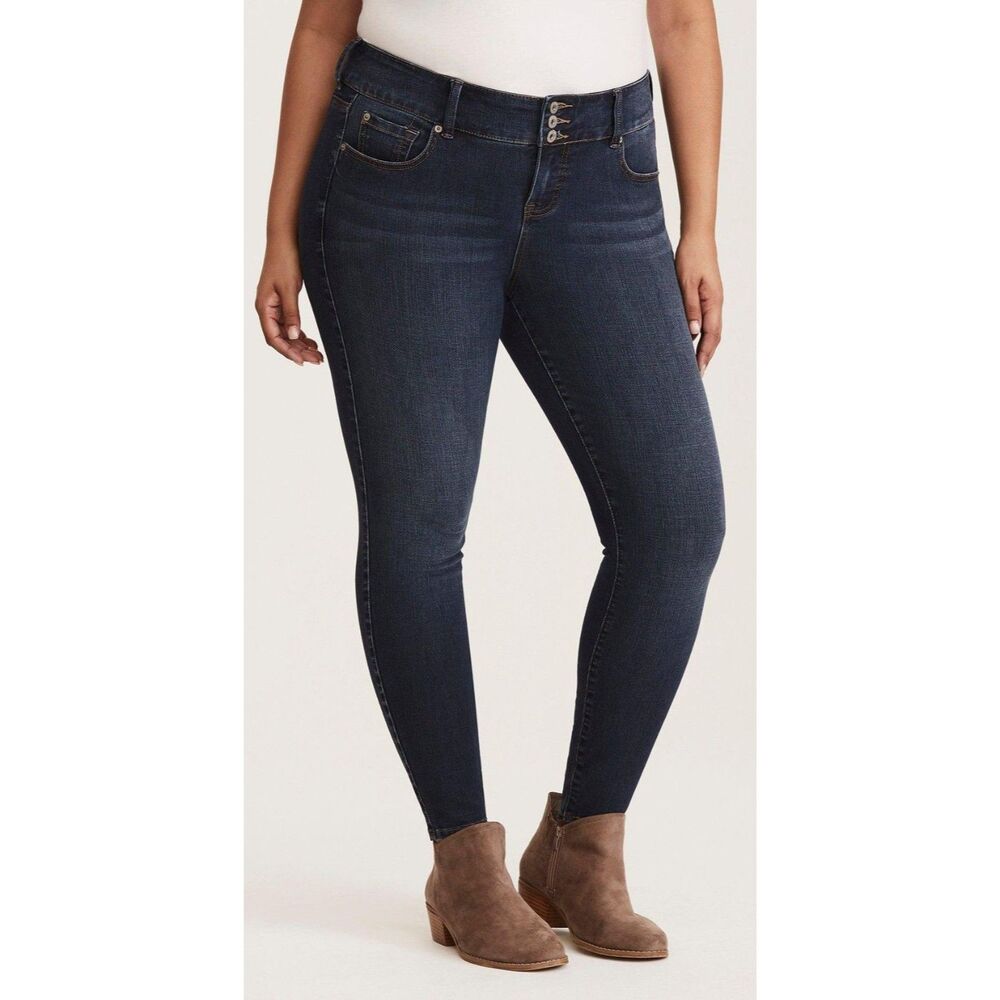Torrid Premium High Rise Ultimate Stretch Dark Blue Wash Jegging Jeans Sz 10R